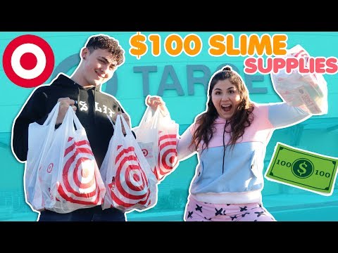 $100 SLIME SUPPLIES CHALLENGE | TARGET SHOPPING FOR SLIME