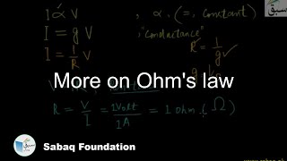 More on Ohm's law
