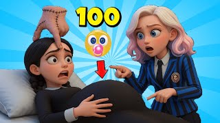 ¡MERLINA de dibujos EMBARAZADA de 100 BEBÉS y uno es MISTERIOSO! 👶🖤 | Animación Wednesday season 2