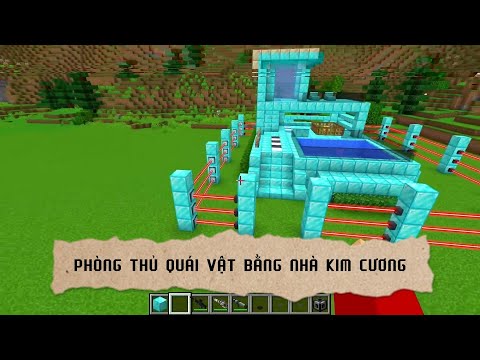 Minecraft thử thách xây nhà an toàn phòng thủ khỏi quái vật bất ổn 🤣