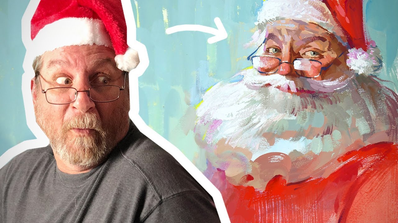 Painting Aaron Blaise as Santa Claus using Gouache - Proko