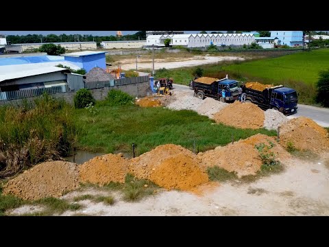 Completed Project with Dozer & Dump Truck using soil into water