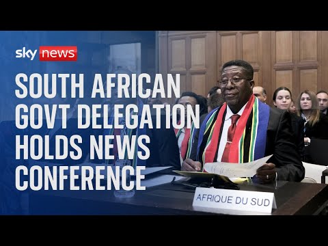 South African government delegation holds news conference after Israel genocide hearing