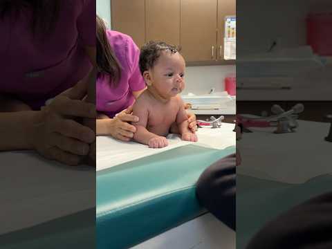 He did this at his four week check up #newborn #4weeks #thedoctors #babyshorts