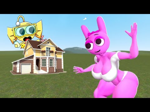 MISS PURPLE VS HOUSES!! SPRUNKI FAMILY SONG PHASE in Garry's Mod