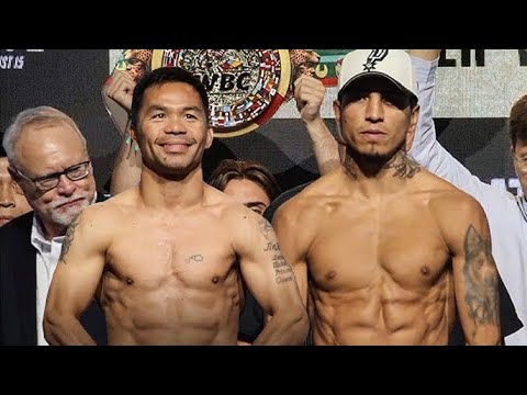 Manny Pacquiao takes FOREVER to weigh in and face off against Mario Barrios