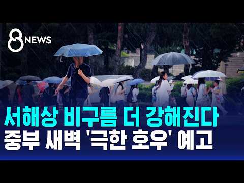 서해상 비구름 더 강해진다..중부 새벽 '극한 호우' 예고 / SBS 8뉴스