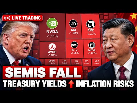 AI Stocks <strong>Fall</strong> 📉 Treasury Yields Record High, US-<strong>China</strong> Meet | Live Trading Stock Market Today