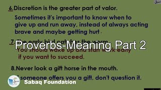 Proverbs-Meaning Part 2