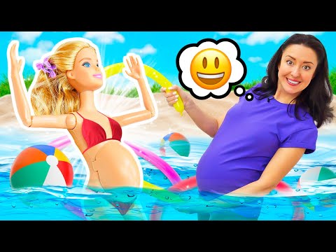 Hidroginástica divertida com a Barbie e seu bebê!🫧👶