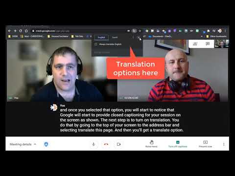 Google Meet - translate captions