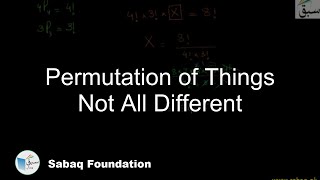 Permutation of Things Not All Different