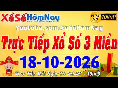 Trực Tiếp Xổ Số Ngày 18/10/2026, Xổ Số Hôm Nay, KQXS Miền Nam XSMN, Miền Trung XSMT, Miền Bắc XSMB