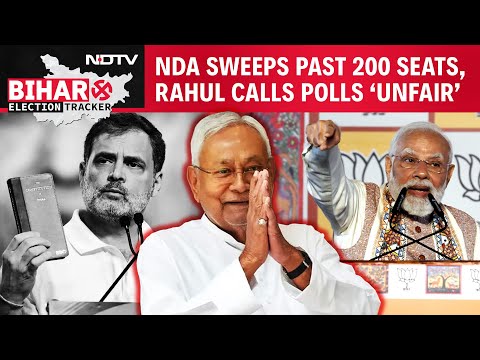 Bihar Election News | NDA Sweeps Past 200 Seats, Rahul Gandhi Calls Election ‘Unfair’, RJD's Crash