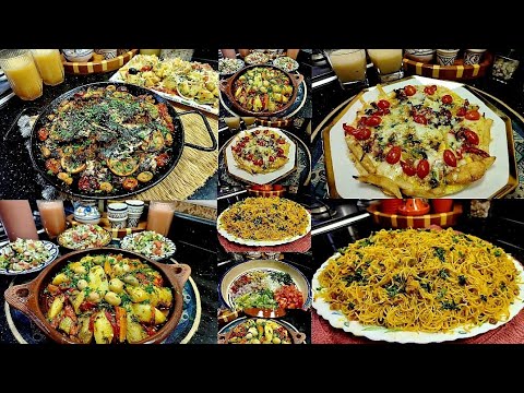 وجبات صيفية للغداء سهلة و بسيطة.  .مسردين فالفران.سفة بالخضر .طاجين بدون لحوم و كيك شكلاط