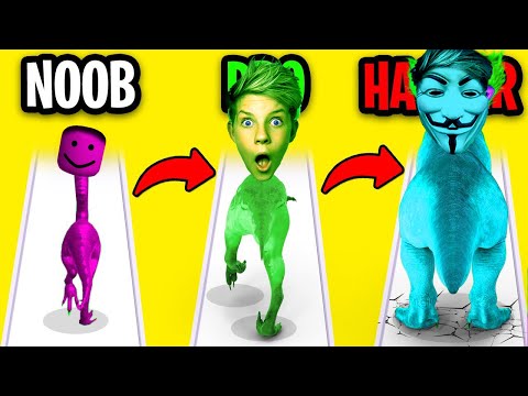 NOOB vs PRO vs HACKER in DINO RUN!! Plus FREE ROBUX 🤑 Prezley