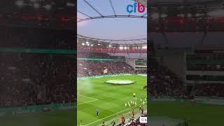 FLARES set off in SUPER Leverkusen v Bayern atmosphere | DFB Pokal