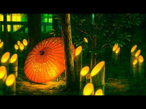 夜の癒し 和風BGM ～幻想的な灯火が揺れる森のリラックス音楽～【作業用・睡眠用BGM】