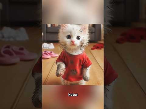 mamah badan aku kotor #kucing #cat #funny #shorts