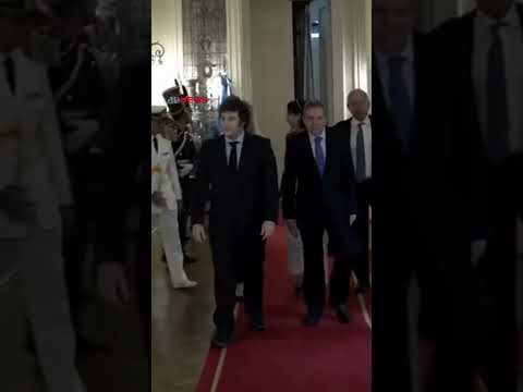 Milei recebe opositor de Maduro na Casa Rosada