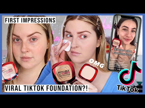 trying the VIRAL tiktok foundation... ? L'Oreal Infallible 24 Hour Foundation Powder