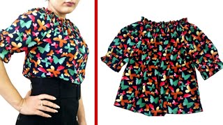 Cutting and sewing a very stylish blouse🔥