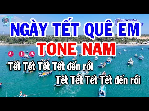 Karaoke Ngày Tết Quê Em Tone Nam ( Em ) Nhạc Xuân Beat Mới 2025 | Karaoke Đồng Sen