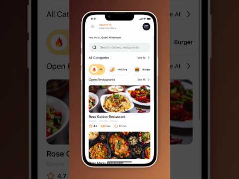 Food Delivery App UI in React Native 🔥 #reactnative #shorts
