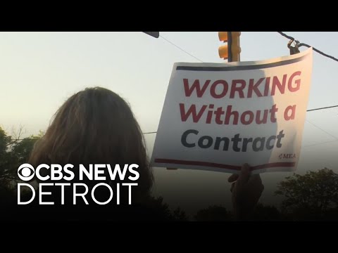 YouTube video thumbnail: Teachers in Michigan School District Strike Over no Contract