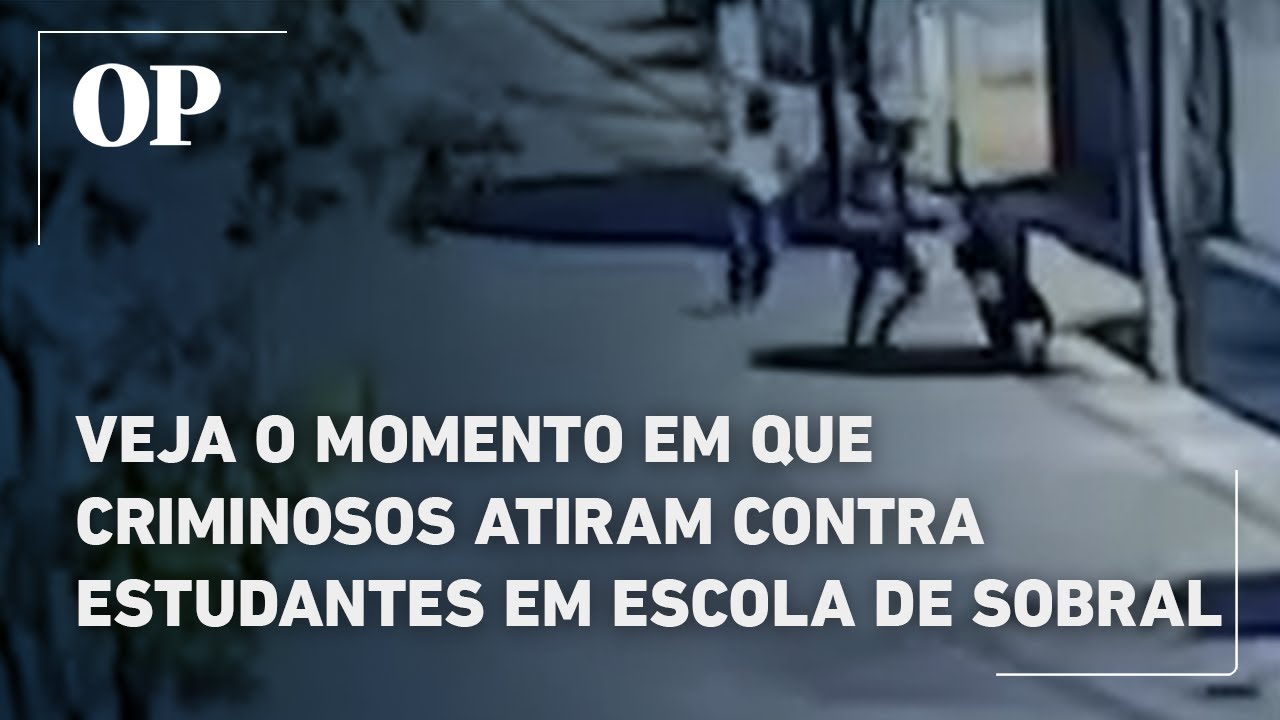 Veja o momento em que criminosos atiram contra estudantes em escola de Sobral