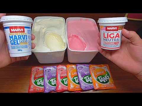 [ATUALIZADO] Faça 3 LITROS de Sorvete com apenas 1 pacote de SUCO TANG - Sorvete de Tang