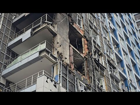 Aftermath of deadly overnight Russian strikes on Ukrainian capital | AFP