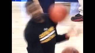 Lebron James Hit by a ball in the Face during warm up