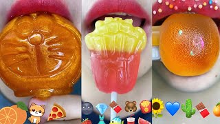 MINUTES asmr FOODS EMOJI FOOD CHALLENGE (RELAXING) 빨간 이모지 먹방 모음집 eating sounds