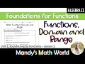 Exploring Functions, Domain, and Range in Algebra 2