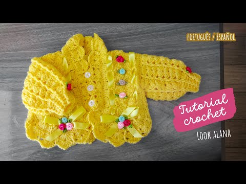 Casaquinho de crochê para bebê (saída maternidade) 🍼 Look Alana