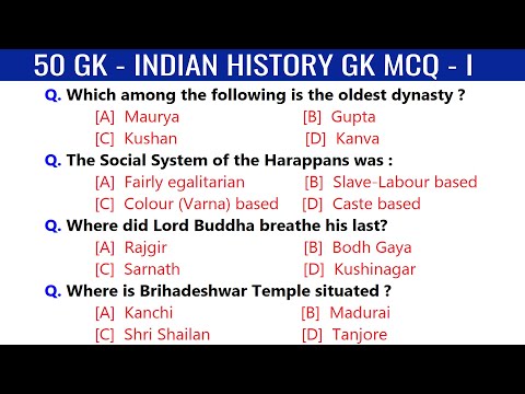 Indian history gk mcq questions and answer in English | Indian History - General Knowledge Questions