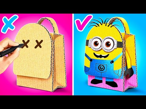 Mochila de Minion de Papelão DIY! 🎒🍌 Artesanatos Incríveis de Papelão que Você Vai Adorar