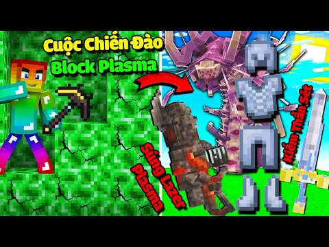 MINI GAME : CUỘC CHIẾN ĐÀO BLOCK PLASMA MINECRAFT ** SÚNG LASER PLASMA VÀ THANH KIẾM THẦN SÉT VIP