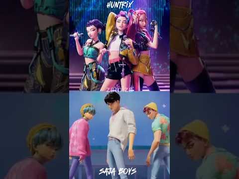 Huntrix vs Saja Boys #demonhunters #rumi #kpop #zoey #mira #dance #sajaboys #abs #baby #mystery