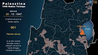 Palesztina Nakba Idővonal Térkép (Hungarian version)