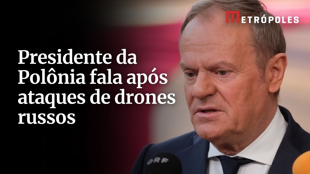 Presidente da Polônia fala após ataques de drones russos