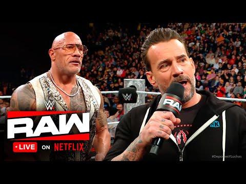 THE ROCK CON CM PUNK en RAW 24 DE FEBRERO 2025 | WWE RAW on NETFLIX 24/02/2025 EN VIVO | #RAW