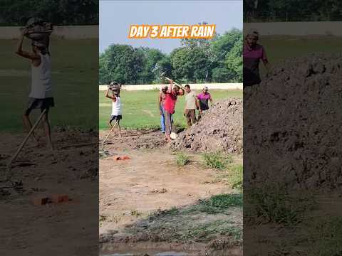CRICKET STADIUM WORK DAY 3 AFTER RAIN #shorts