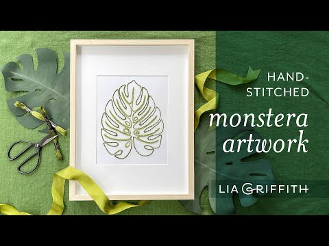 Hand-Stitched Monstera Artwork