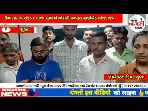 ઉગત કેનાલ રોડ પર ગાંજા સાથે બે લોકોની ધરપકડ હાઇબ્રિડ ગાંજા જપ્ત: ક્રાઇમ બ્રાન્ચ ઉગત કેનાલ રોડ પર