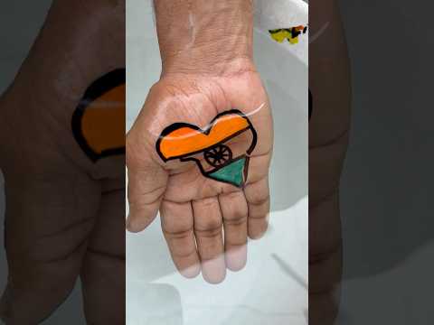 Beautiful 😍 India 🇮🇳 Flag || Float on Water \\ Interesting Drawing on hand 🤚 #shorts #art