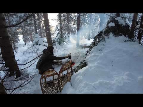 Survival in -10 °C | Winter Camping in Deep Snowy Forest | Natural Shelter Construction