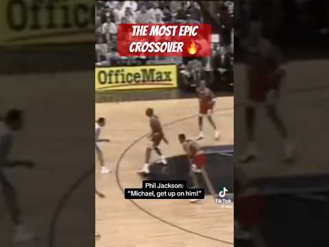 Is this the most epic crossover 👀 Allen Iverson crosses Michael Jordan#alleniverson #nbahighlights