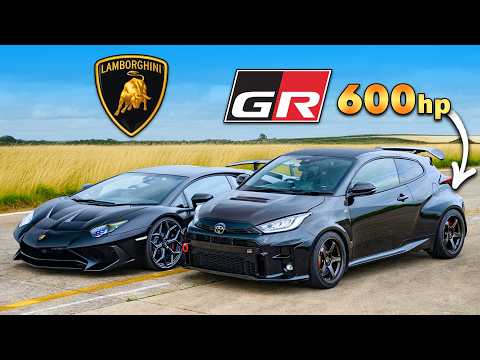 Modified Toyota GR Yaris vs Lamborghini Aventador SV: Drag Race Showdown